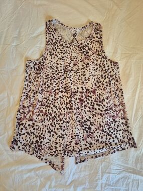 Sleeveless Pink Leopard Print Tank Top